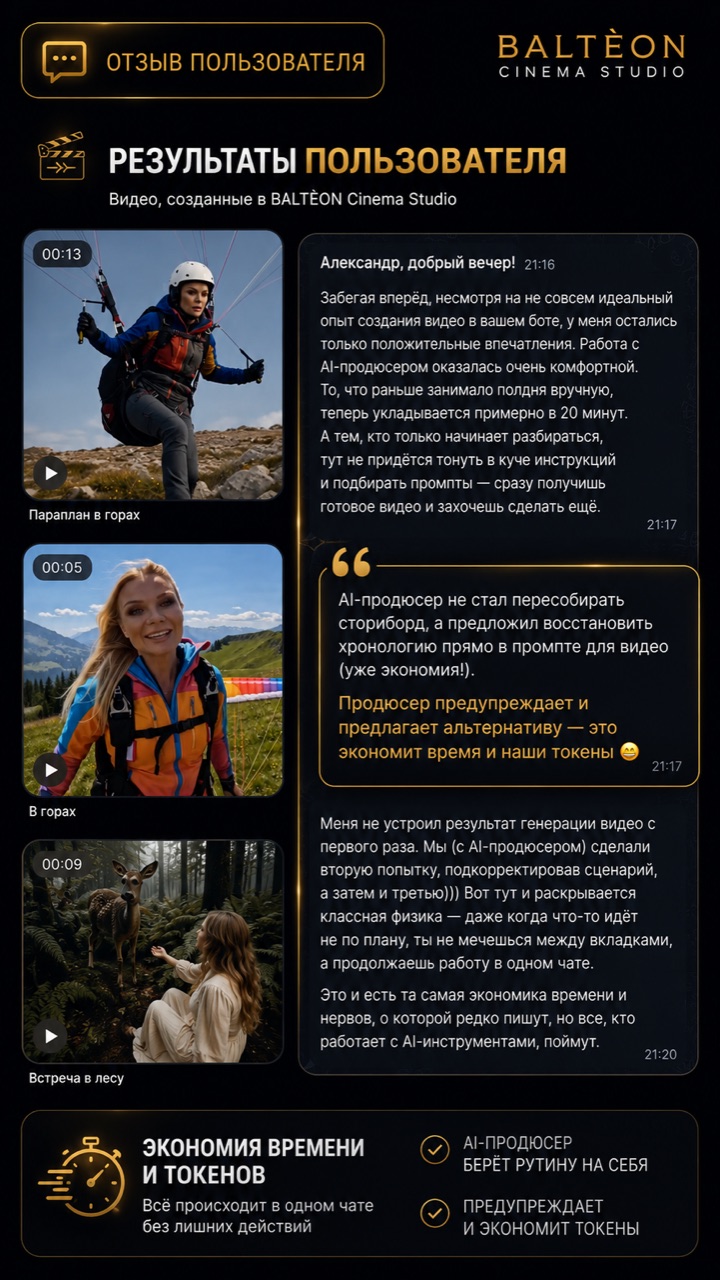 Результаты пользователя: видео, созданные в студии